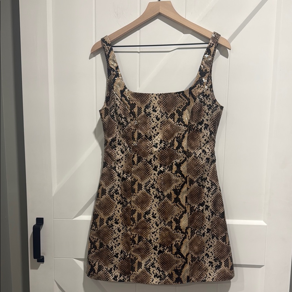 Lulu's Brown Faux Snake Skin Dress